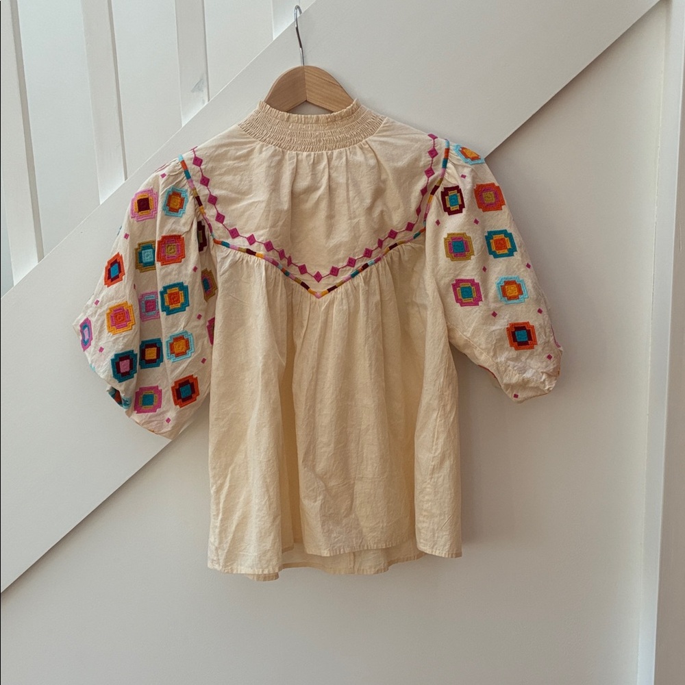 THML Cream Ruffled Blouse